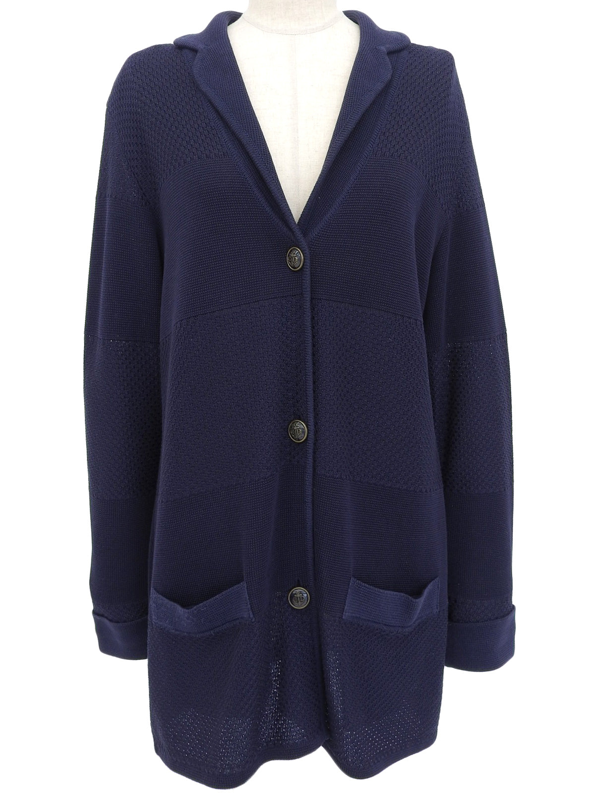 マリンロゴボタンカーディガン　ネイビー