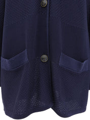 マリンロゴボタンカーディガン　ネイビー