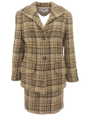 ツイードチェックパターンセットアップ ベージュ/ブラウン