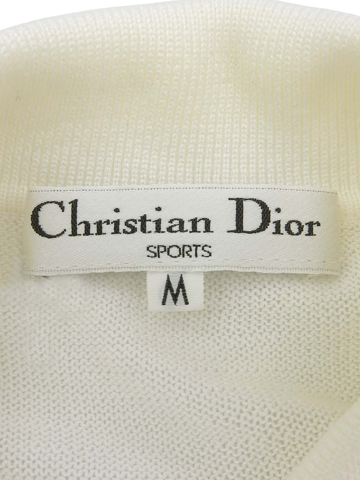 ロゴ刺繍ハーフスリーブニットポロシャツ ホワイト