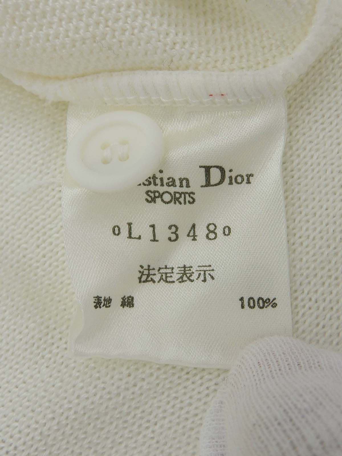 ロゴ刺繍ハーフスリーブニットポロシャツ ホワイト