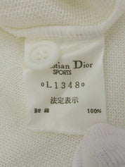 ロゴ刺繍ハーフスリーブニットポロシャツ ホワイト