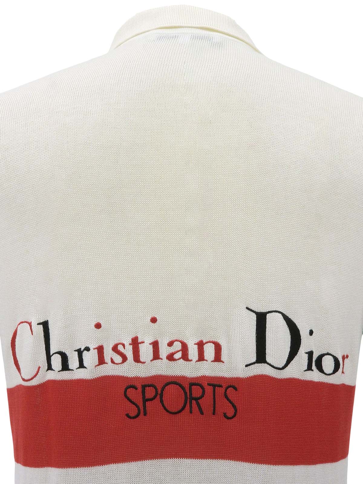 ロゴ刺繍半袖ニットポロシャツ ホワイト