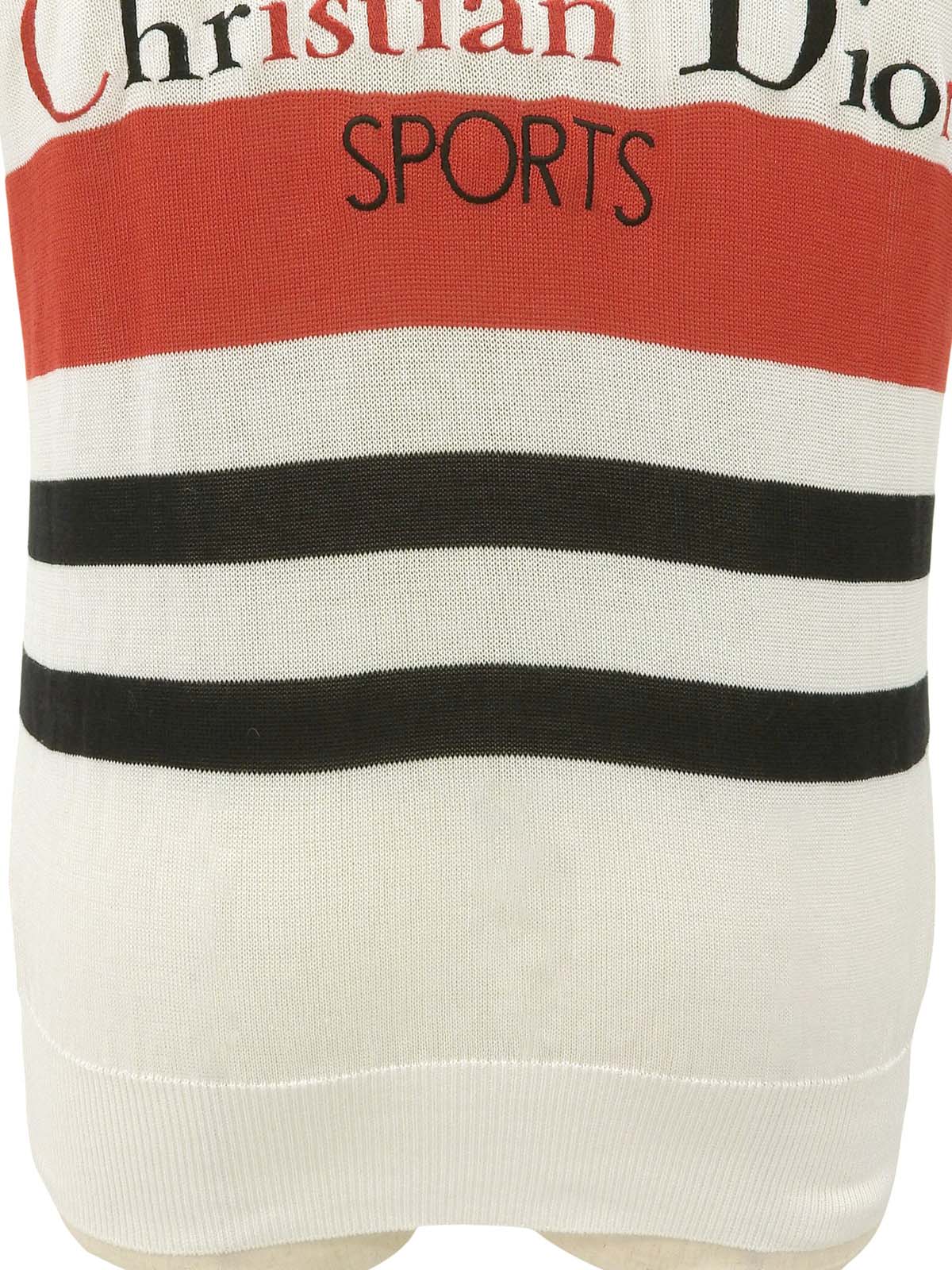 ロゴ刺繍ハーフスリーブニットポロシャツ ホワイト