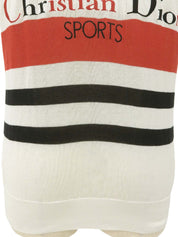 ロゴ刺繍ハーフスリーブニットポロシャツ ホワイト