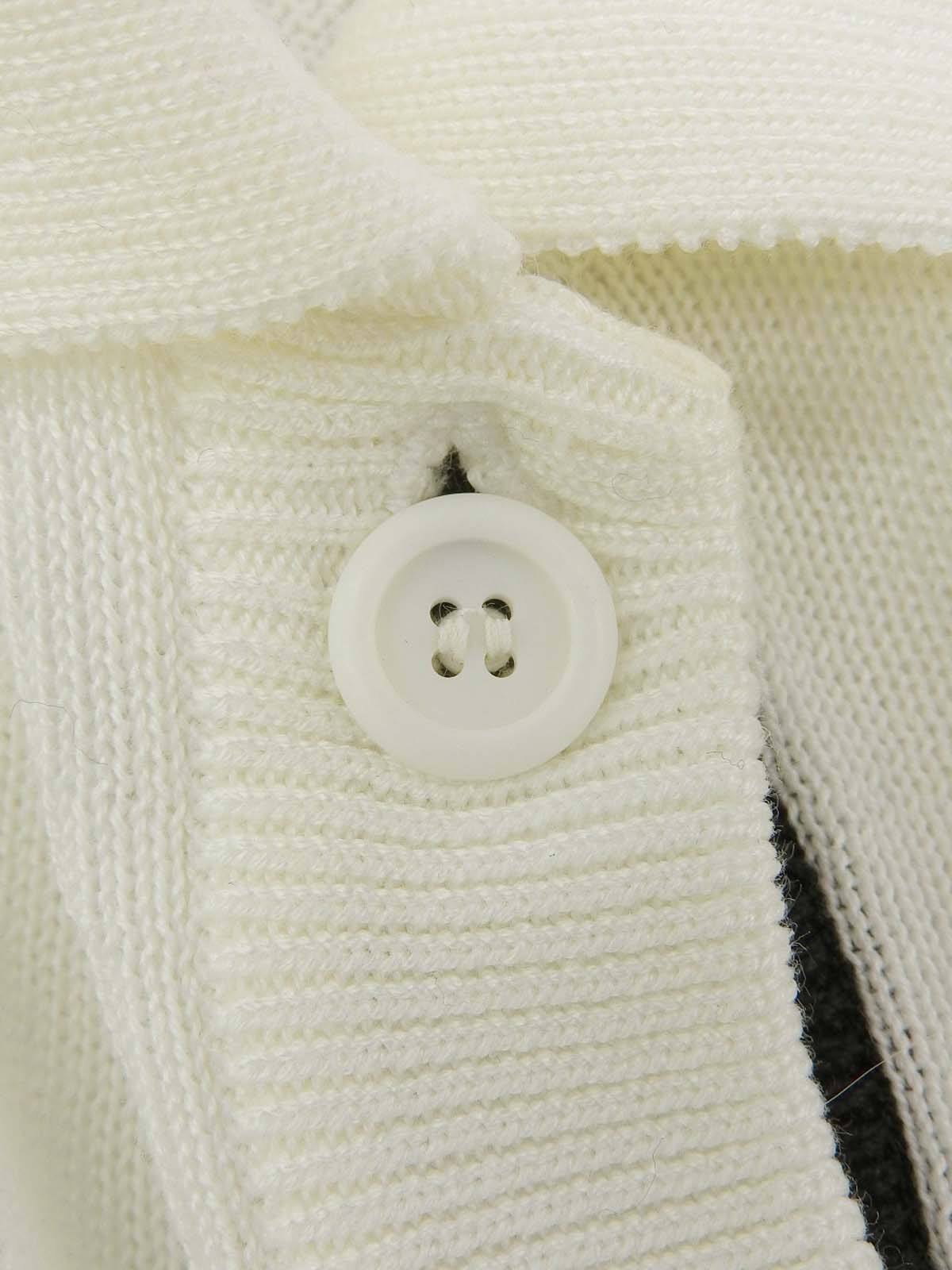 ロゴ刺繍ハーフスリーブニットポロシャツ ホワイト