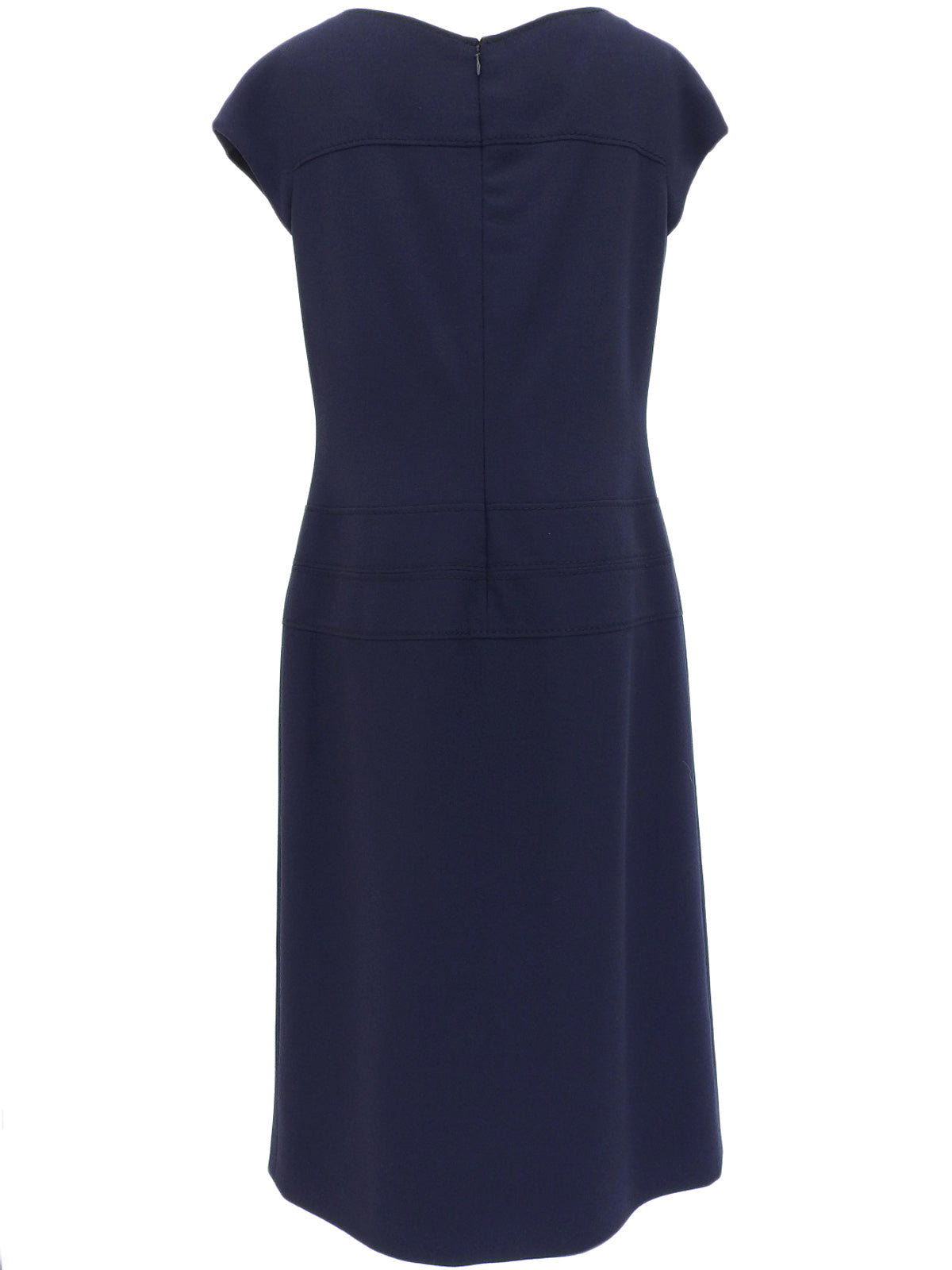 フレンチスリーブボタンデザインワンピース ネイビー