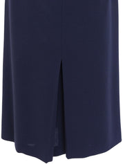 フレンチスリーブボタンデザインワンピース ネイビー