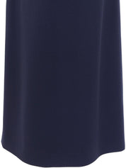 フレンチスリーブボタンデザインワンピース ネイビー