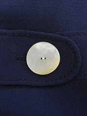 フレンチスリーブボタンデザインワンピース ネイビー