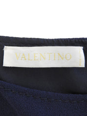 フレンチスリーブボタンデザインワンピース ネイビー