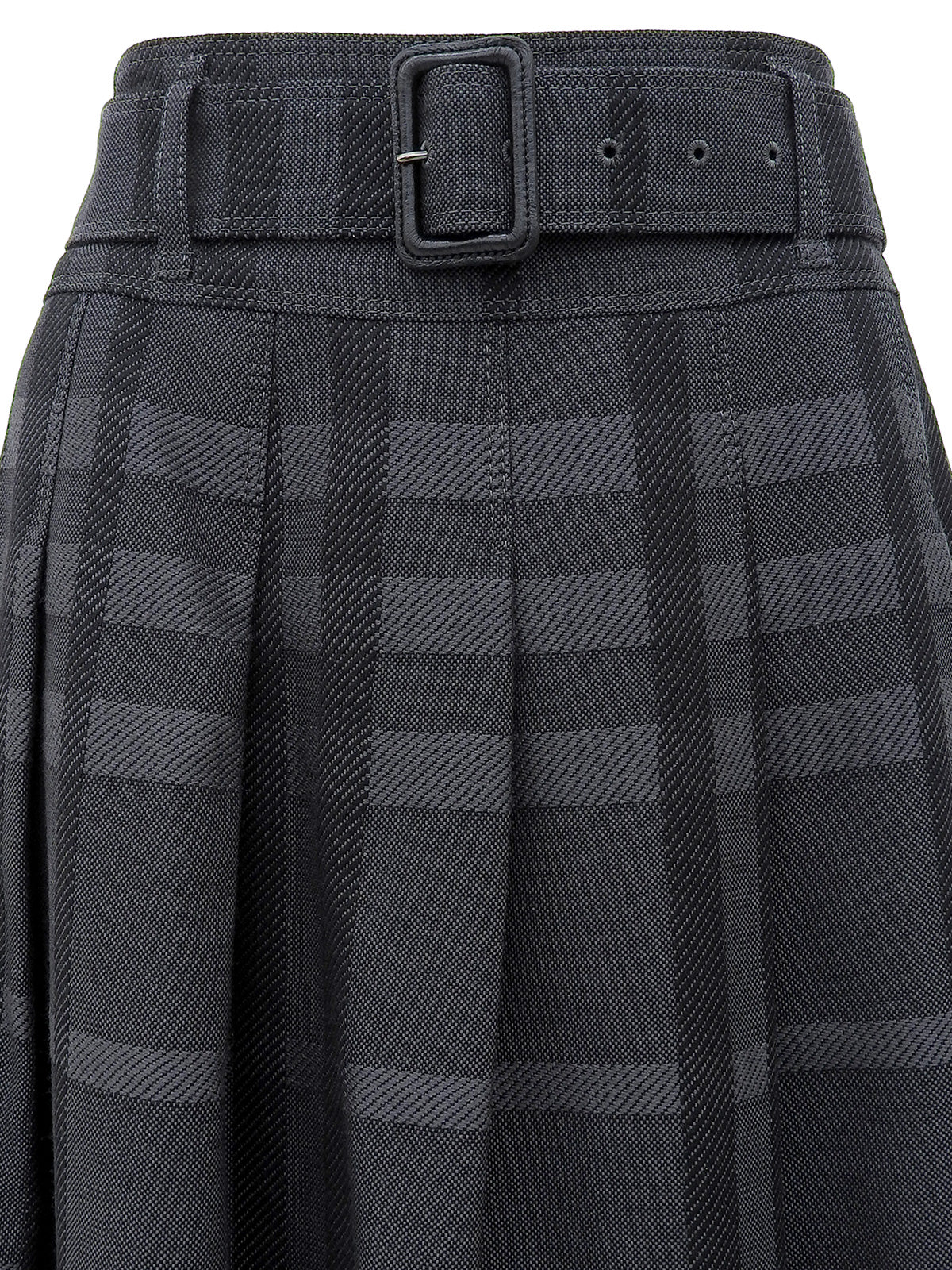 Check Pattern Pleated Skirt in Gray
