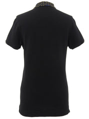 Logo Embroidered Polo Shirt in Black