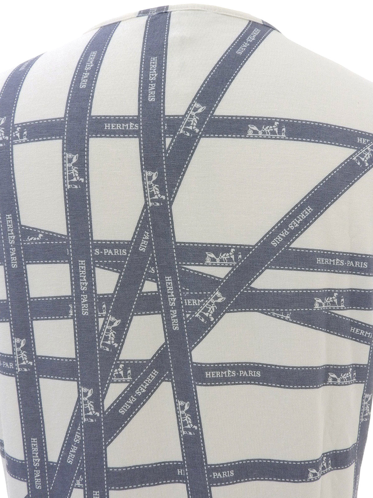 Bold Pattern Half Sleeve Top in Ice Blue/White