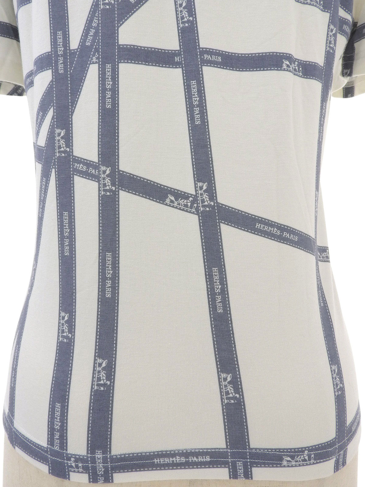 Bold Pattern Half Sleeve Top in Ice Blue/White