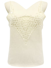 2006 Cashmere Square Logo Plate Knit Camisole, Ivory
