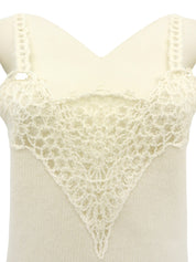 2006年製 カシミヤスクエアロゴプレートニットキャミソール アイボリー