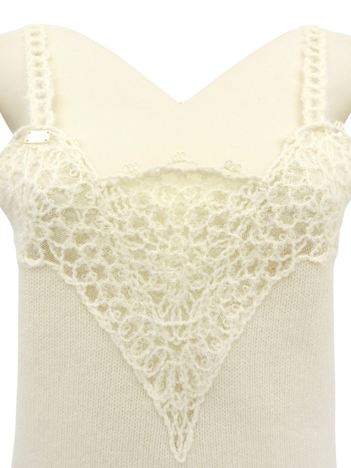 2006年製 カシミアスクエアロゴプレートニットキャミソール アイボリー