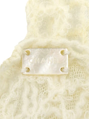 2006 Cashmere Square Logo Plate Knit Camisole, Ivory