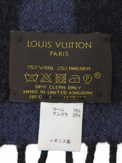 ボーダーパターンロゴデザインマフラー ネイビー/ブラック/レッド