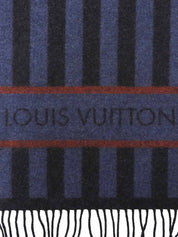 ボーダーパターンロゴデザインマフラー ネイビー/ブラック/レッド