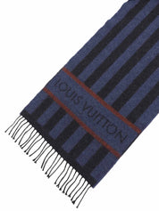 ボーダーパターンロゴデザインマフラー ネイビー/ブラック/レッド