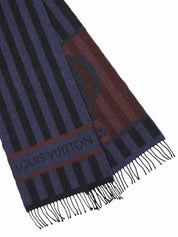 Border pattern logo design scarf in navy/black/red