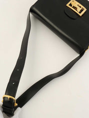 ホースキャリッジプレートショルダーバッグ　ブラック