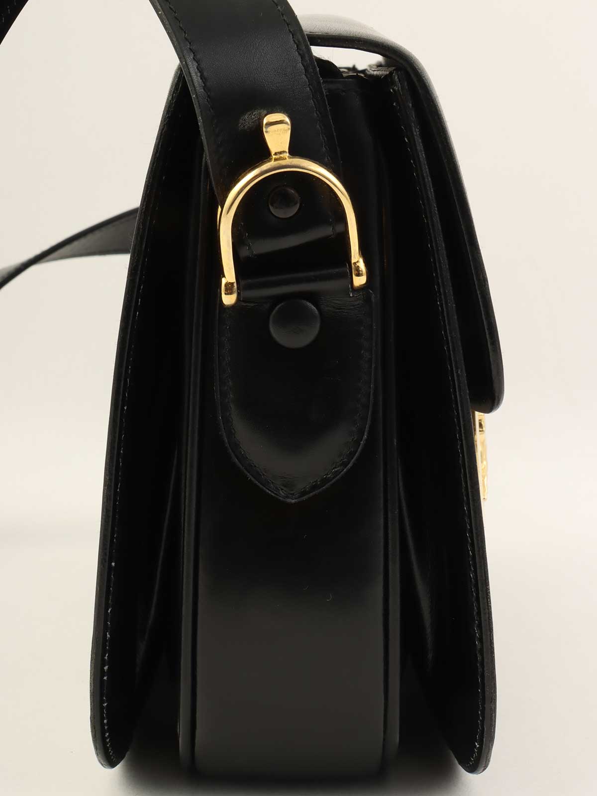 ホースキャリッジプレートショルダーバッグ　ブラック