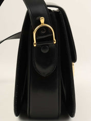 ホースキャリッジプレートショルダーバッグ　ブラック