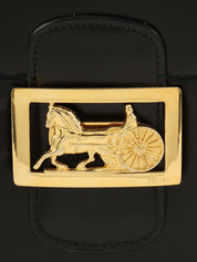 ホースキャリッジプレートショルダーバッグ　ブラック