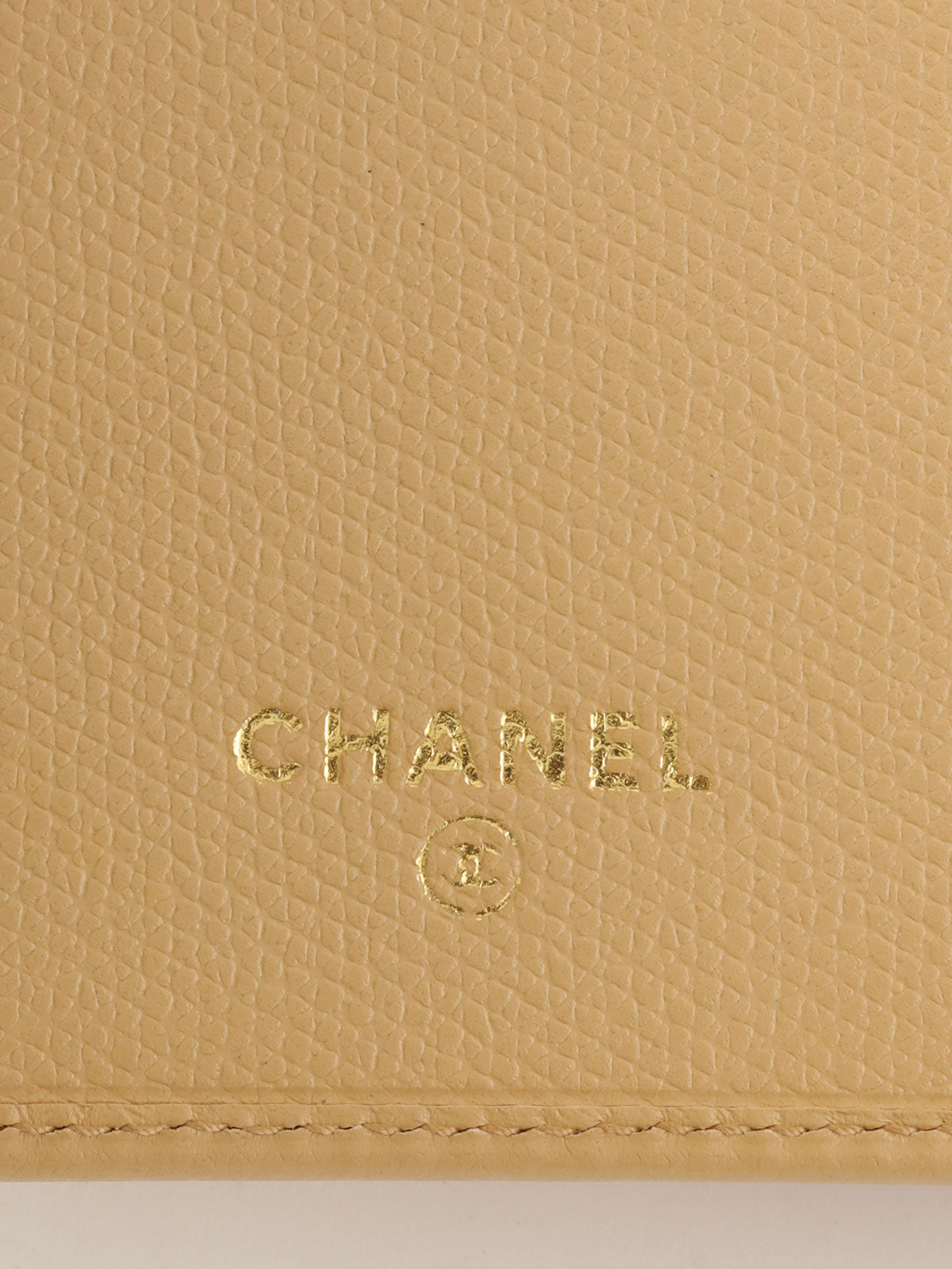 2003 CC mark long wallet, beige