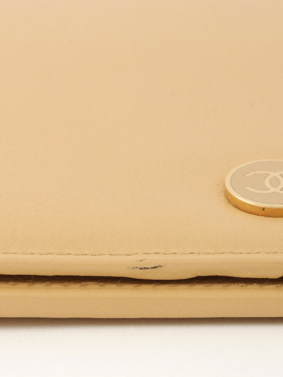 2003 CC mark long wallet, beige