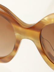 ブラウンマーブルサイドリボンCCマークサングラス ブラウン