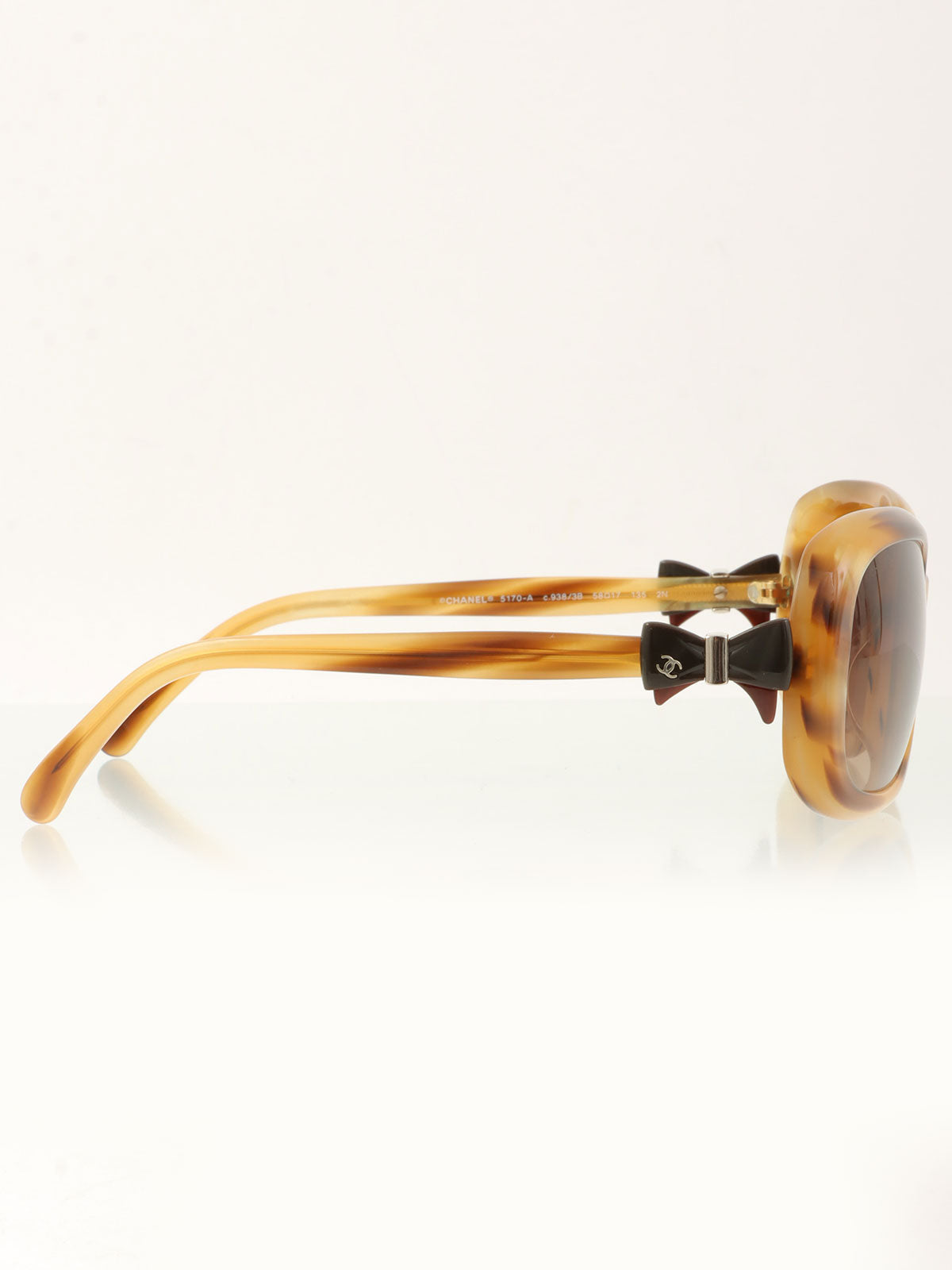 ブラウンマーブルサイドリボンCCマークサングラス ブラウン