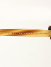 ブラウンマーブルサイドリボンCCマークサングラス ブラウン