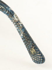 Tweed Pattern CC Mark Sunglasses Navy