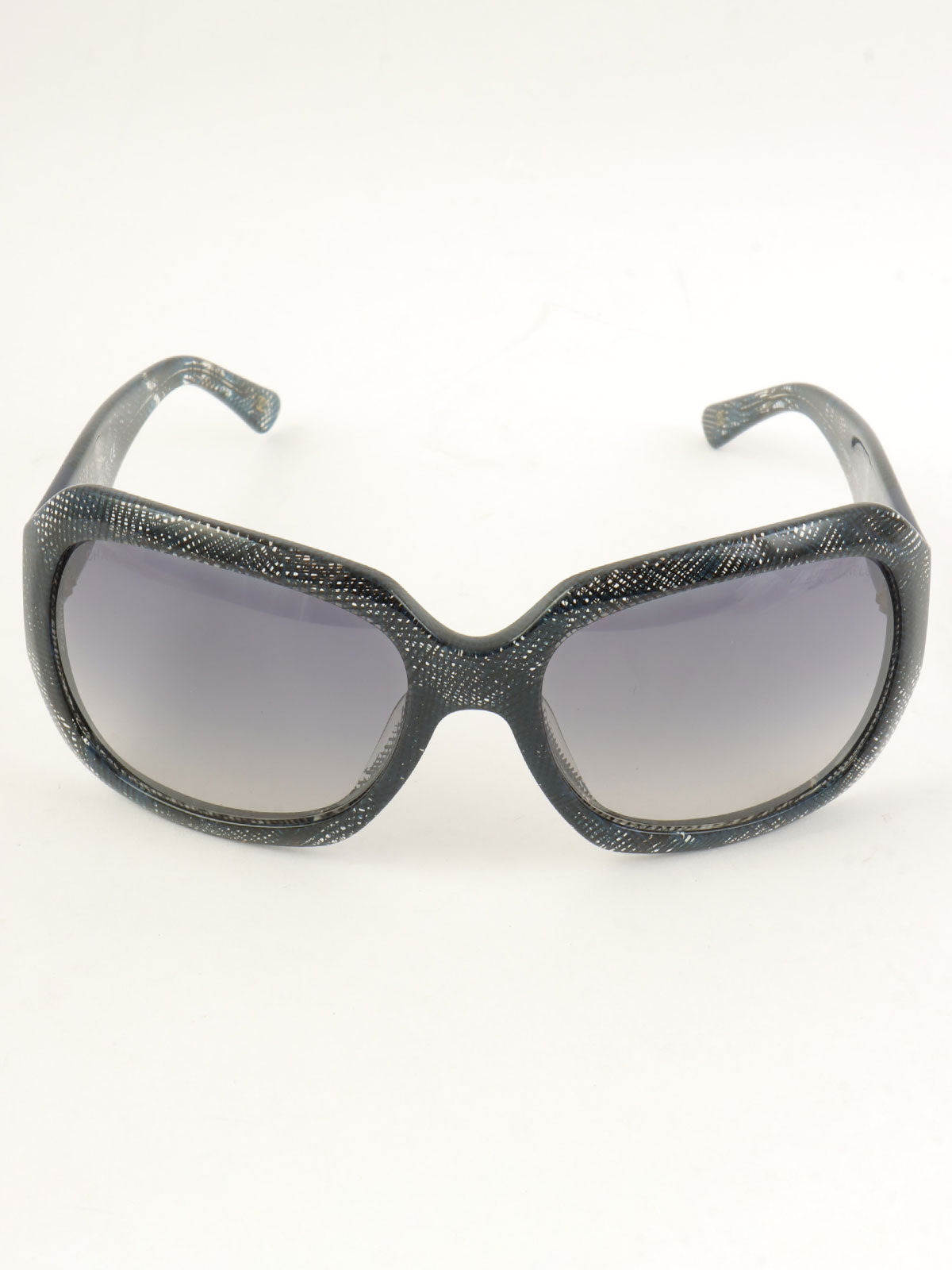 斜纹软呢图案 CC 标志太阳镜 海军蓝