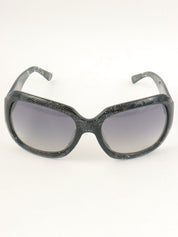 斜纹软呢图案 CC 标志太阳镜 海军蓝