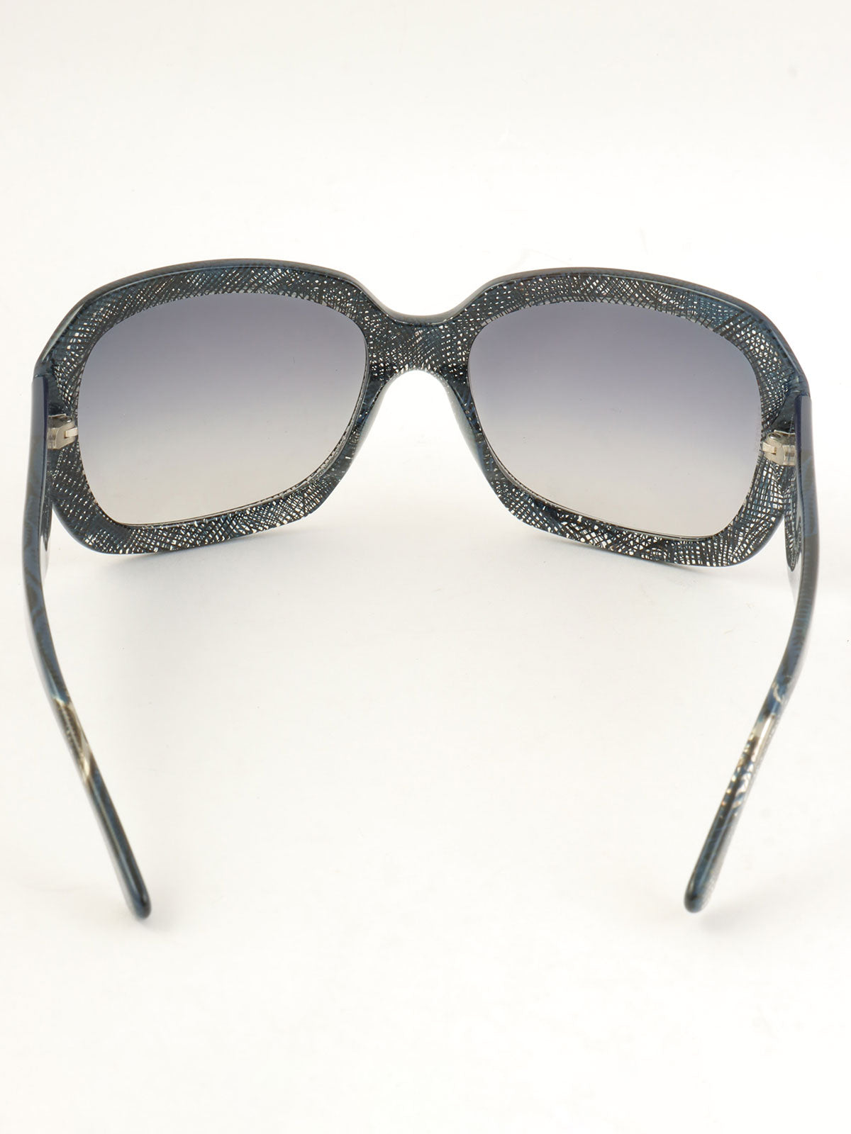 斜纹软呢图案 CC 标志太阳镜 海军蓝