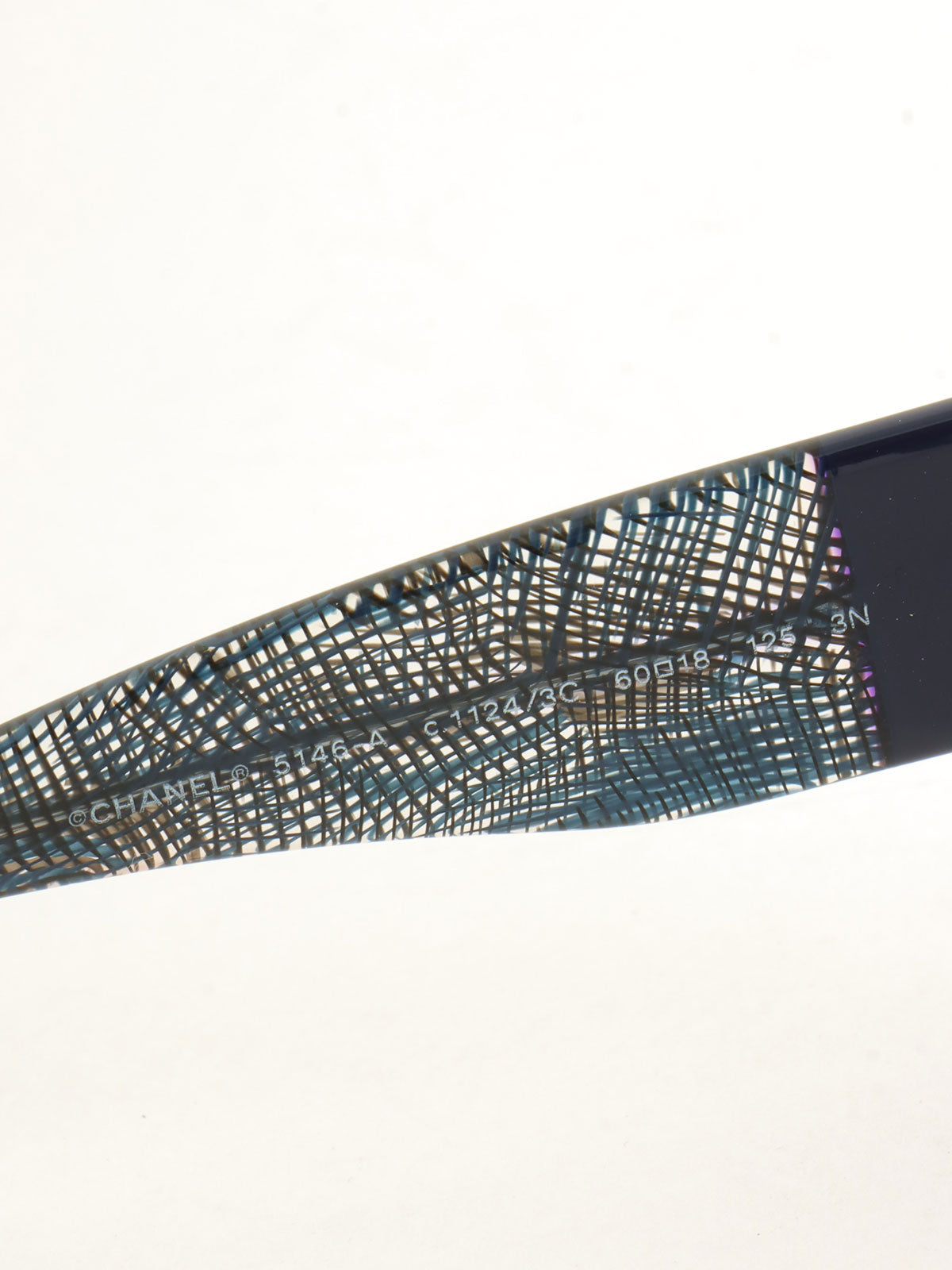 斜纹软呢图案 CC 标志太阳镜 海军蓝