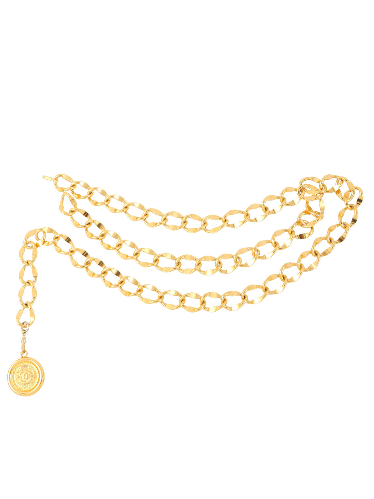 CC Mark Coin Charm Chain Belt Gold