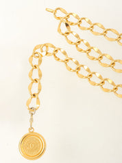 CC Mark Coin Charm Chain Belt Gold