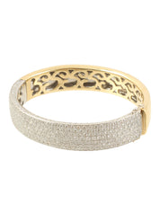 18Kダイヤモンドデザインカットアウトハングル ゴールド/シルバー