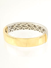 18Kダイヤモンドデザインカットアウトハングル ゴールド/シルバー