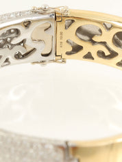 18Kダイヤモンドデザインカットアウトハングル ゴールド/シルバー