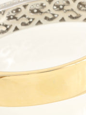 18Kダイヤモンドデザインカットアウトハングル ゴールド/シルバー