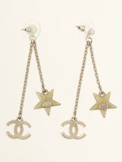 2008 CC Mark Star Design Swing Earrings Silver