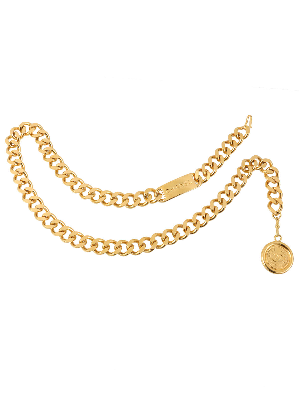 CC Mark Coin Charm Chain Belt Gold