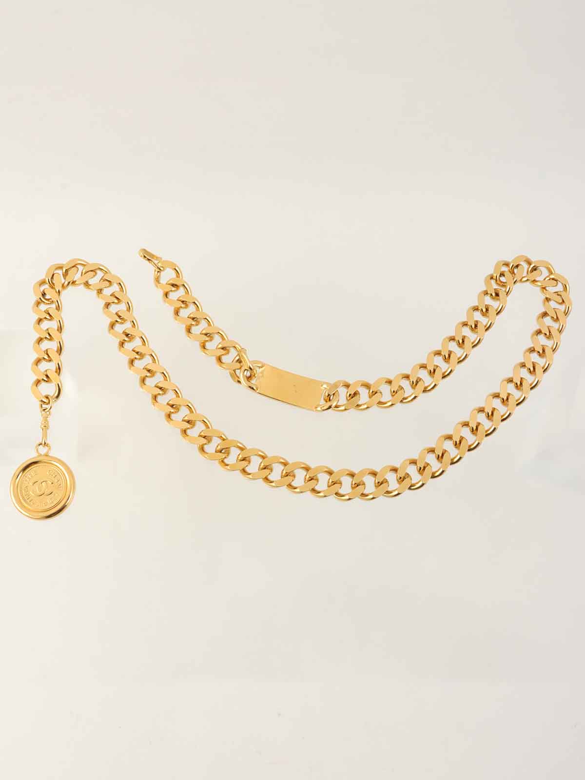 CC Mark Coin Charm Chain Belt Gold